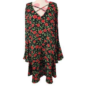 Women's Juniors Disney Snow White and the Seven Dwarfs Rose Flowy Dress Large